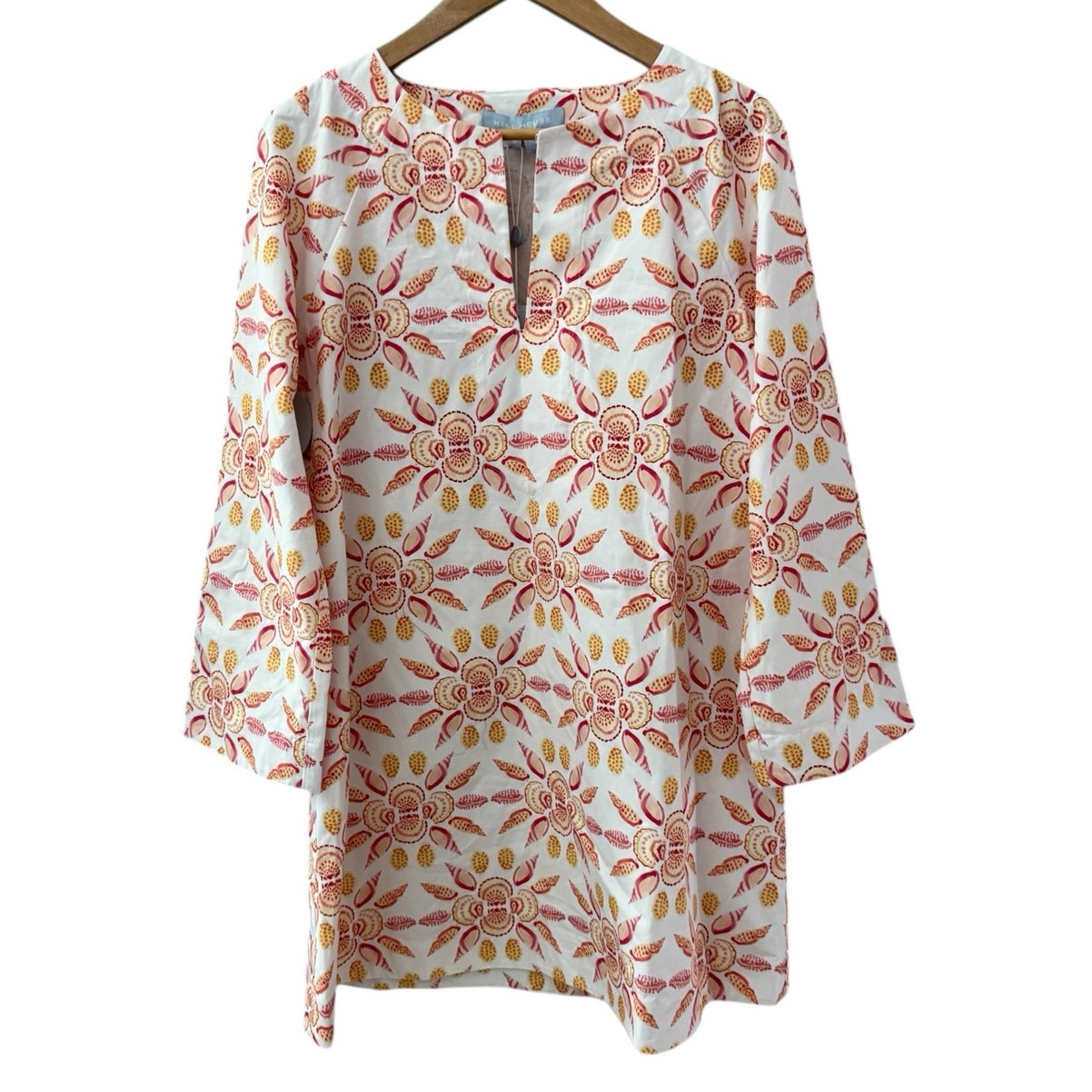 Hill House The Artemis Dress In Orange Shell Mosaic Size Small — image 4 of 8